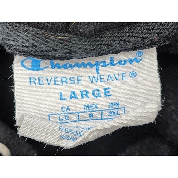 Champion Reverse Weave CHENILLE BIG C LOGO Hoodie Large Heavyweight Sweatshirt - Picture 4 of 7